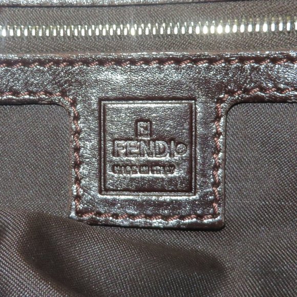 ❤️ Auth FENDI Double Flap Zucca Canvas & Leather Shoulder Bag Italy +DUSTBAG - Picture 12 of 15